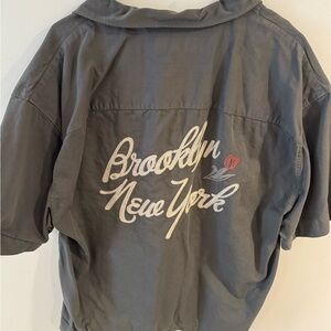 Abercrombie & Fitch Brooklyn New York Green Camp Collar Shirt